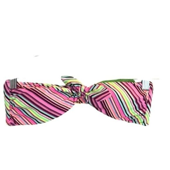 Victoria's Secret Candy Cane Striped Multicolor Knotted Bikini Top Size Large - Picture 4 of 5